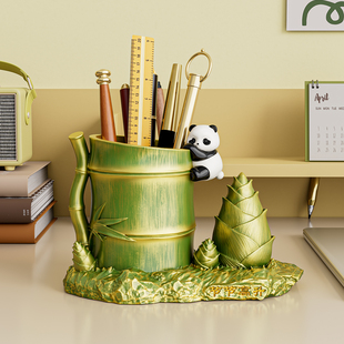 成都熊猫纪念品文创笔筒办公室桌面摆件装饰教师节实用礼物送老师
