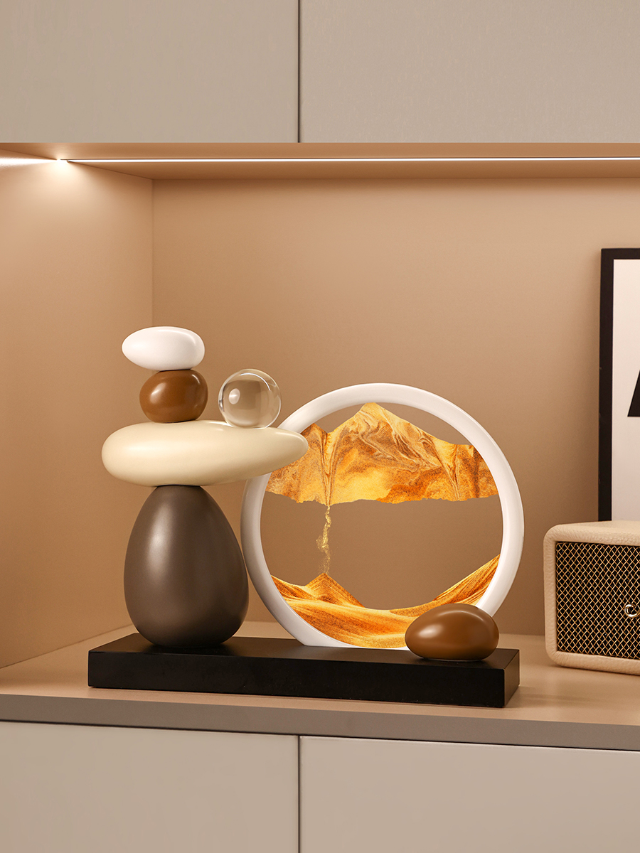 石润流沙画装饰品客厅办公室酒柜电视柜入口装饰乔迁毕业礼物