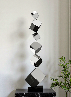 轻奢高级感几何平衡金属摆件