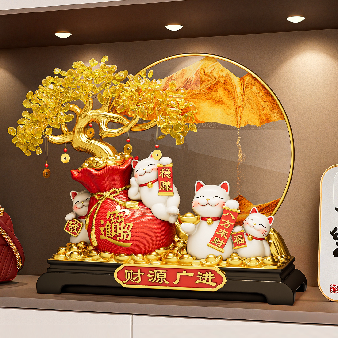 发财树招财猫摆件新店开业礼物图片