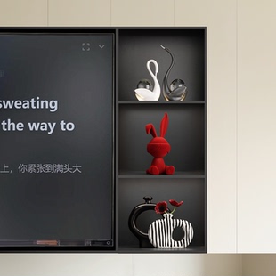 2025新款 饰摆件客厅轻奢高档花瓶高级感兔子乔迁礼物 电视柜壁龛装