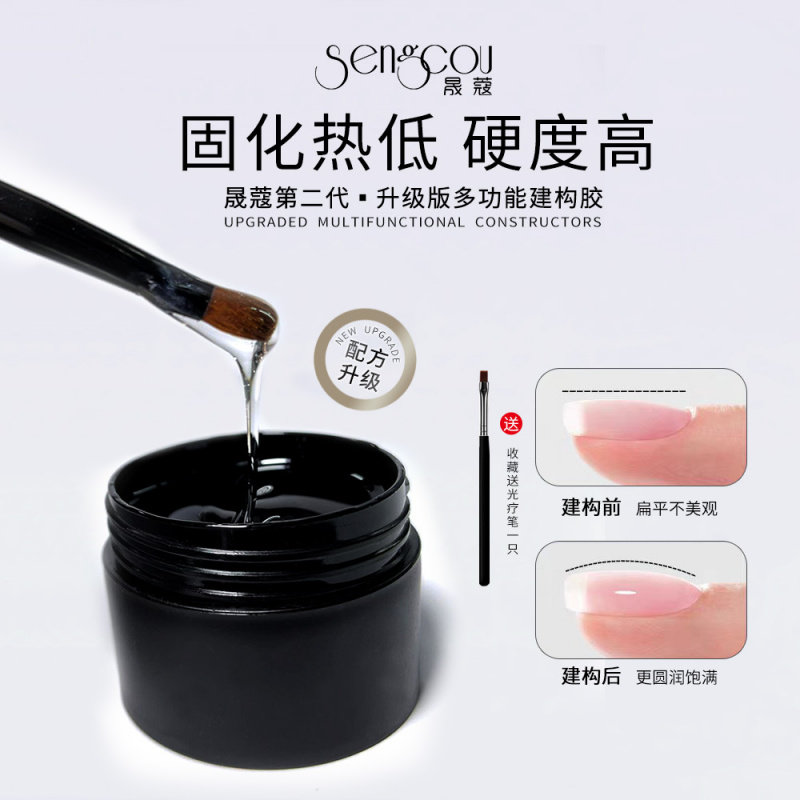 新款升级版裸色素颜建构加固流平胶美甲专用加固流平建构功能胶