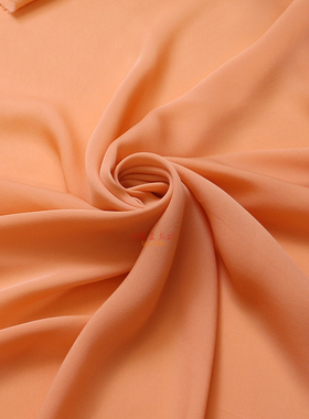 暖橙色真丝双乔布料100%桑蚕丝荧光橙活力甜心连衣裙睡衣时装布料