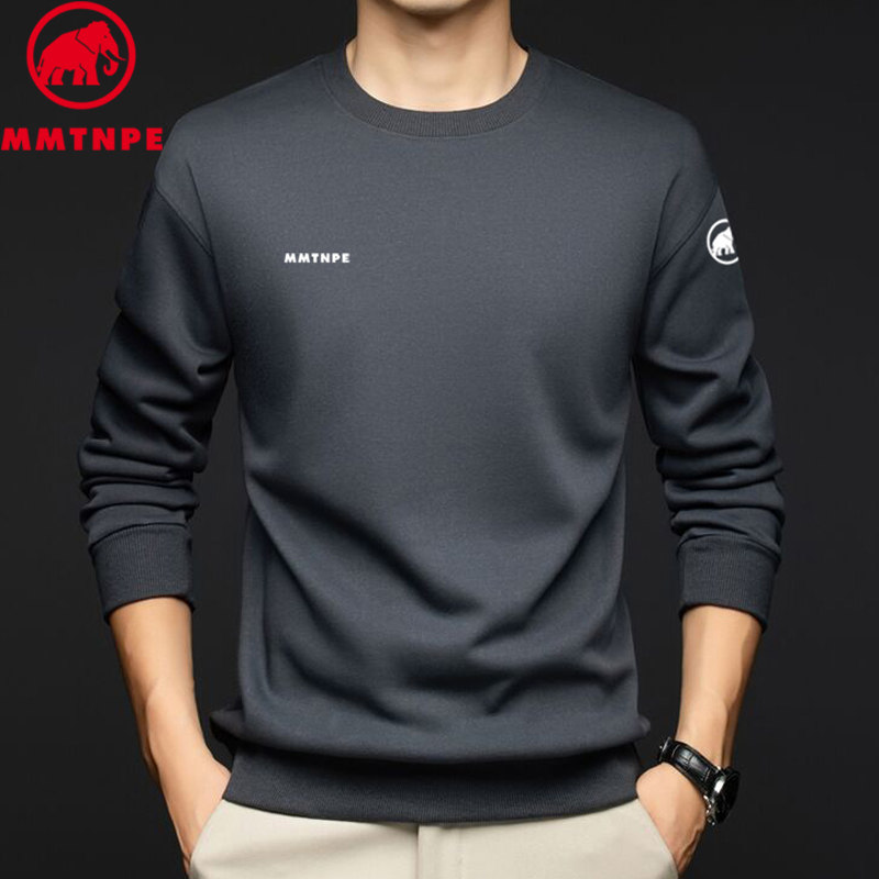 2026春装猛犸北极象长袖T恤男士户外运动长绒棉打底衫卫衣男上衣