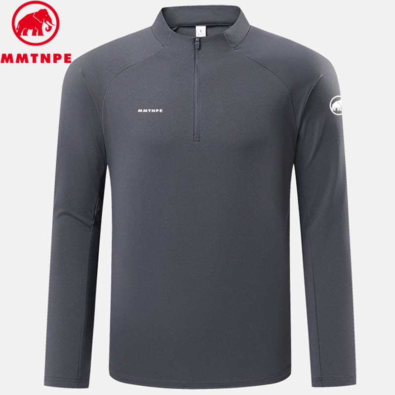 猛犸北极象长袖T恤男士户外运动旅游休闲速干透气时尚t恤跑步上衣