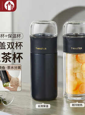 茶马仕茶水分离杯双层玻璃杯