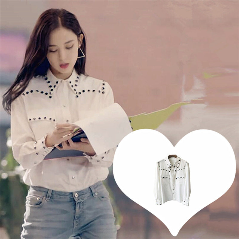 十年三月三十同款古力娜扎袁莱衣服白衬衫设计感小众2019新款秋