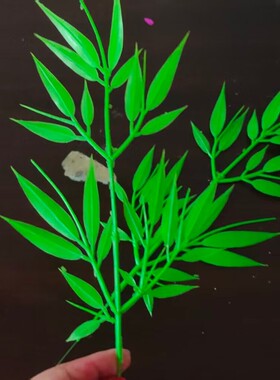 新款仿真竹叶摆件中秋折塔装饰网红装饰折塔绿色植物竹枝节日装扮
