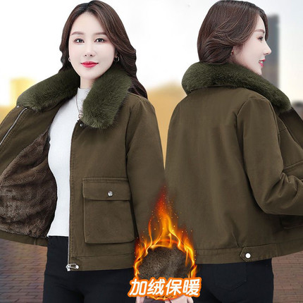 个子女加棉袄保暖派克克服外套棉衣加绒款冬爆2024今年短款冬季小