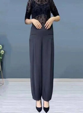 20春夏款高级感款式女士垂感显瘦宽松休伦26年薄灯笼裤高腰闲哈松