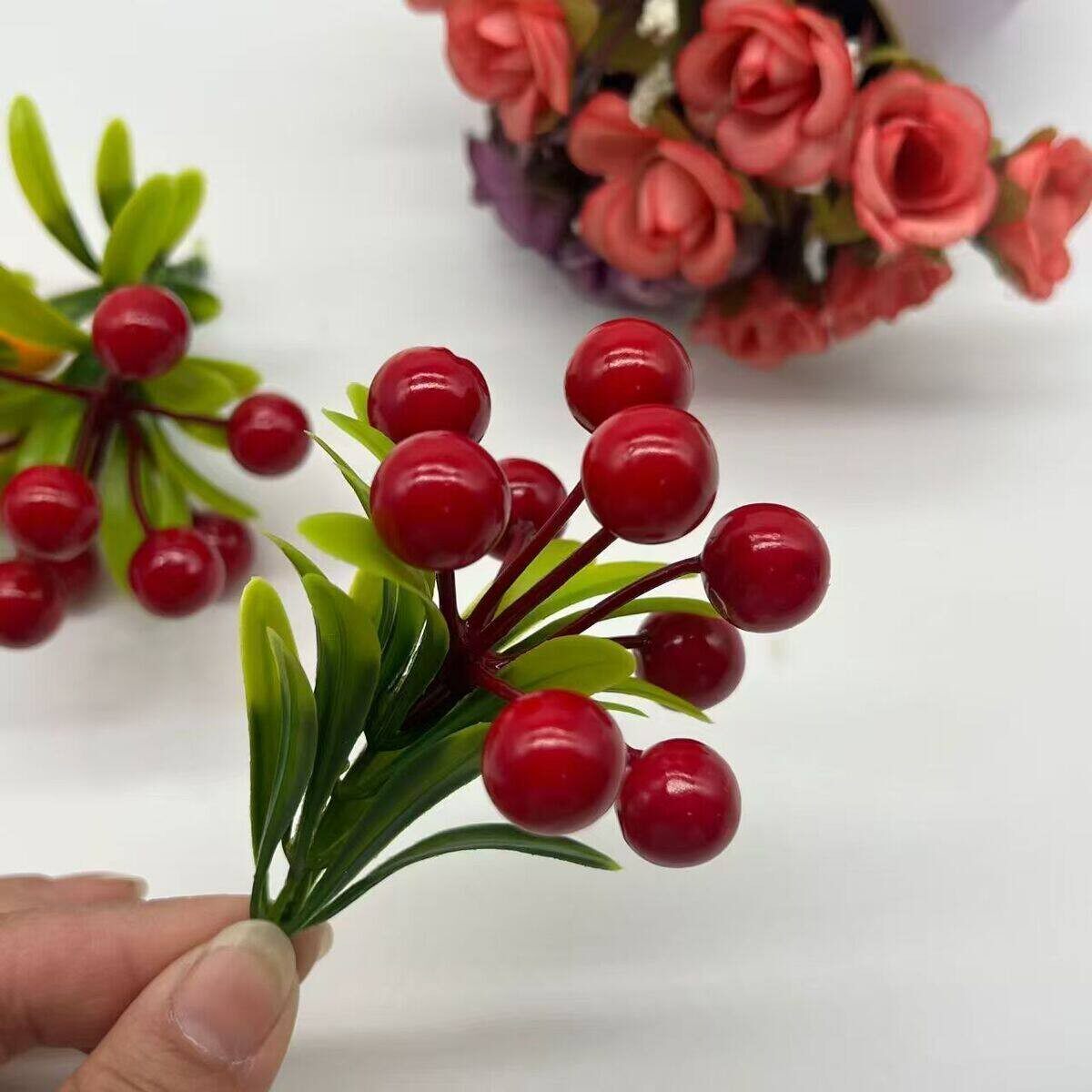 红果树黄果树手工中秋折塔装饰 发财果子 硕果累累高档仿真浆果红