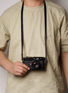 Mrstone真皮细窄相机肩带索尼康相机背带适用富士相机带A7C挂绳子