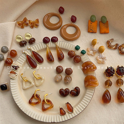 美拉德亚克力女耳饰925银针