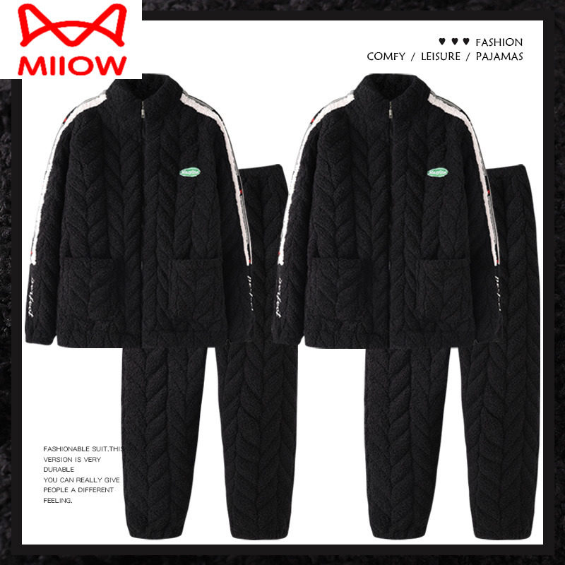 猫人情侣睡衣男冬三层夹棉加厚珊瑚绒家居服女秋冬加绒法兰绒,女士内衣/男士内衣/家居服,睡衣/家居服套装,淘宝优惠券,粉丝福利购,淘宝优惠卷