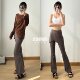 裙裤 轻薄透气宽松跑步运动上衣喇叭裤 健身服单侧抽绳罩衫 瑜伽套装