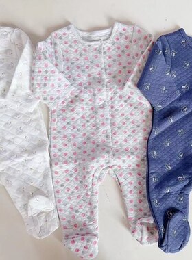 婴儿连体衣爬服出口春秋
