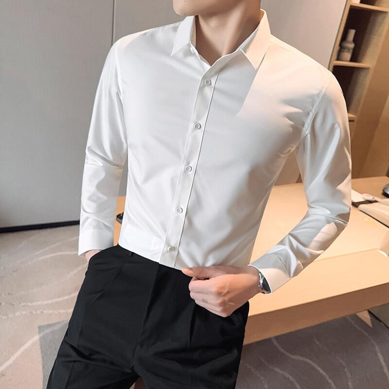 盛都铭狼白色长袖衬衫2025新款