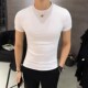男士 帅气休闲打底衫 夏季 半袖 潮流T恤短袖 修身 纯棉紧身大码 体恤薄