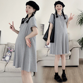 时尚 新款 小个子宽松Polo领t恤裙子 连衣裙2025高级感夏季 孕妇夏装