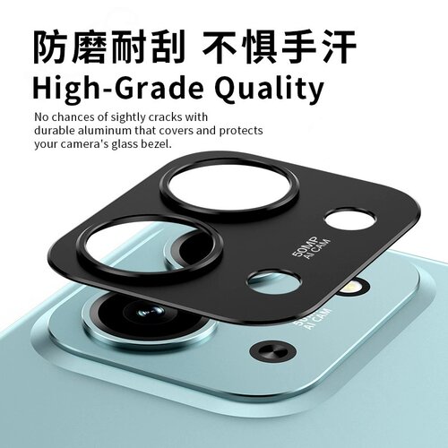 适用红米15C镜头膜redmi 15摄像头保护盖手机相机背贴框防刮防爆金属镂空相机盖全透明覆盖一体玻璃钢化硬膜