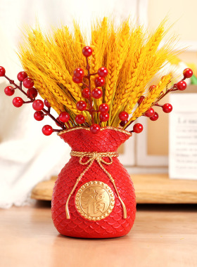 黄金大麦穗干花束客厅餐桌摆设金麦子招财装饰品乔迁摆件开业礼物