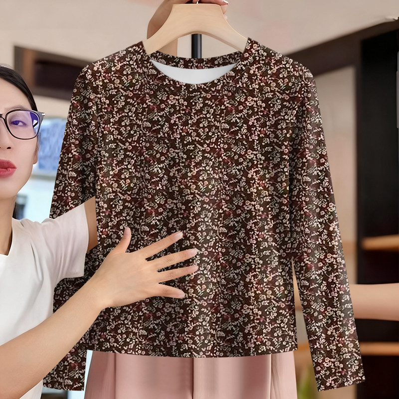 时髦长袖t恤女士打底衫秋冬2025新款韩版洋气减龄圆领上衣女装潮