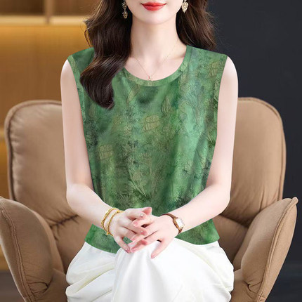 限购一件~撞色吊带背心女2026新款夏季宽松减龄遮肚无袖打底上衣