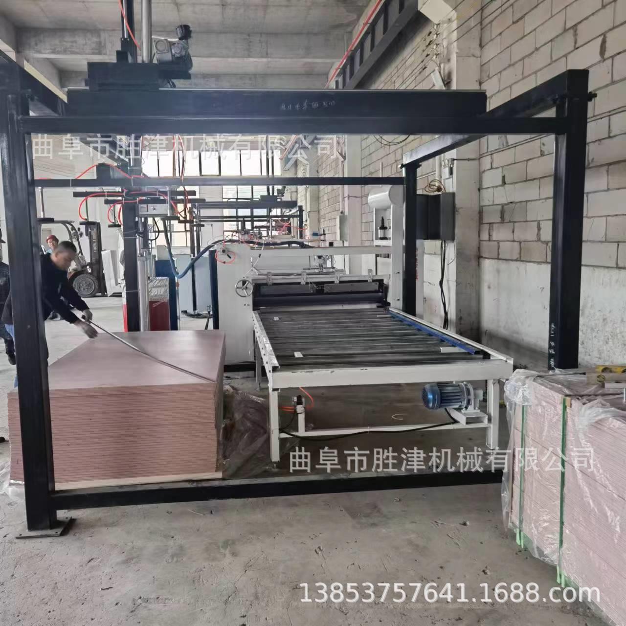 新型木饰面贴面机竹木纤维板欧松板平贴机龙门架机械手上料机