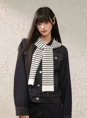 King Prince通勤复古原色牛仔外套宽松显瘦工装夹克短外套上衣女