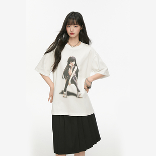 女百搭宽松可爱卡通动漫少女小众宽松T恤夏季 King Prince潮短袖