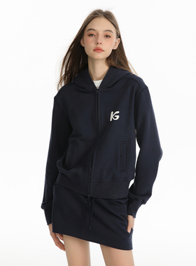 King Prince运动休闲套装女连帽卫衣外套春秋A字半身裙两件套