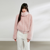 King Prince环保毛立领保暖皮草短外套女冬季 保暖显瘦上衣