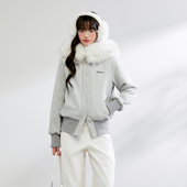 King 拉链卫衣加厚毛领保暖加绒外套 连帽毛绒开衫 Prince冬季 新款