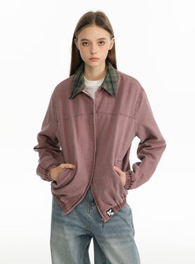 King Prince美式复古做旧外套2024春秋款潮牌男女情侣夹克上衣