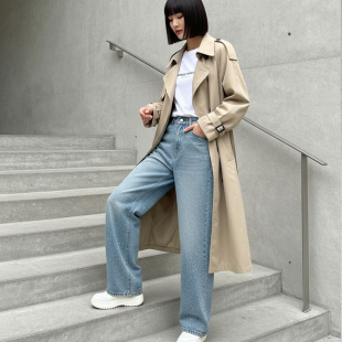 百搭宽松显瘦垂感爆闪长裤 King 满天星烫钻牛仔裤 新款 Prince春季