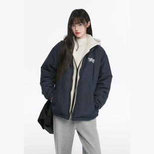 King 假两件刺绣连帽拉链棉服国潮宽松情侣上衣外套 Prince冬季