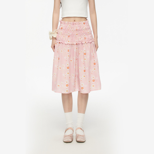 显瘦海岛碎花半身裙 修身 King Prince韩系度假风抹胸裙两穿夏新款