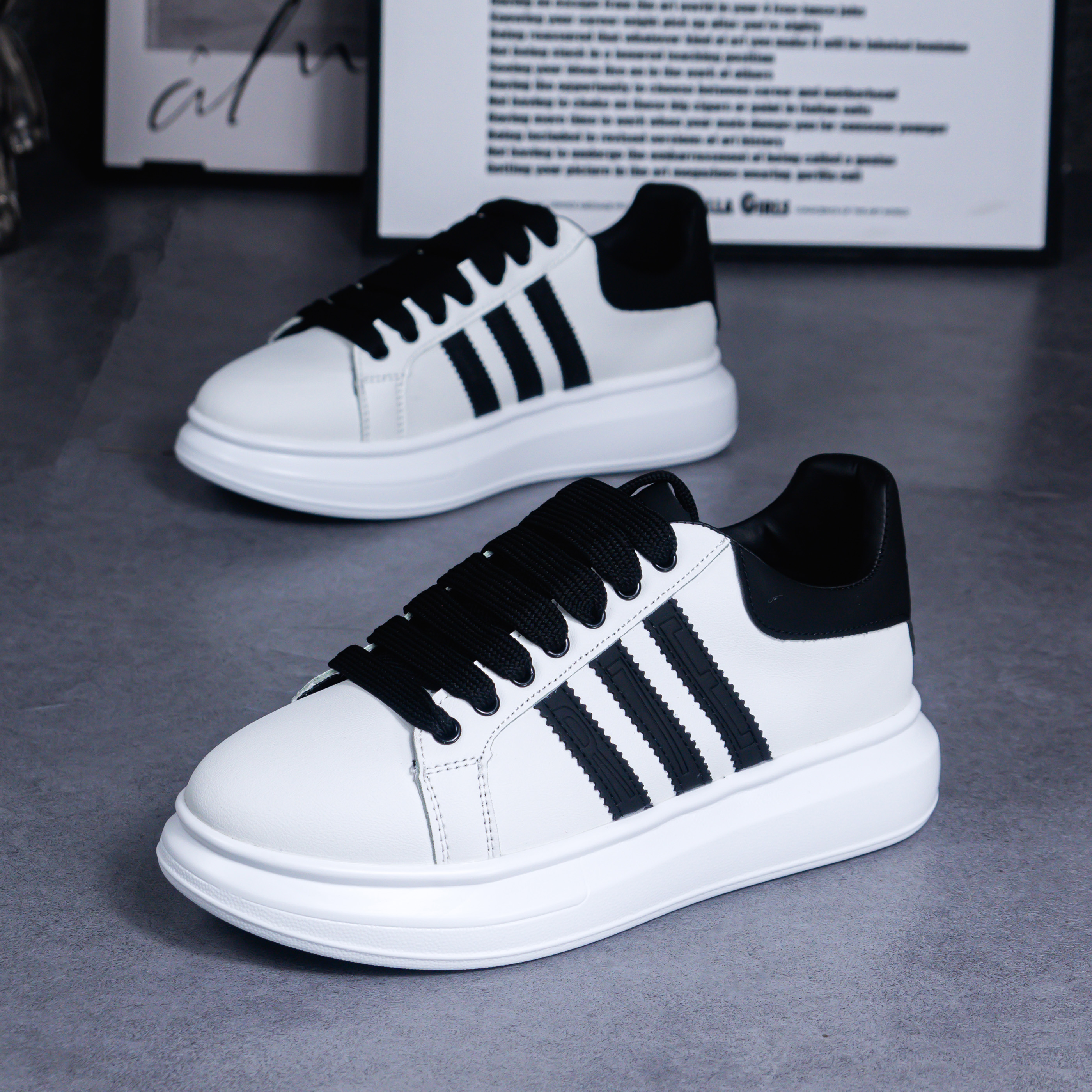 春季新款小白鞋ins韩版潮情侣款百搭休闲鞋厚底内增高运动板鞋男