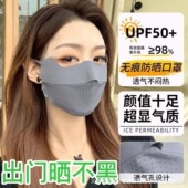夏季 冰丝防晒口罩户外遮脸护脸女透气防紫外线遮阳护眼角防暑面罩