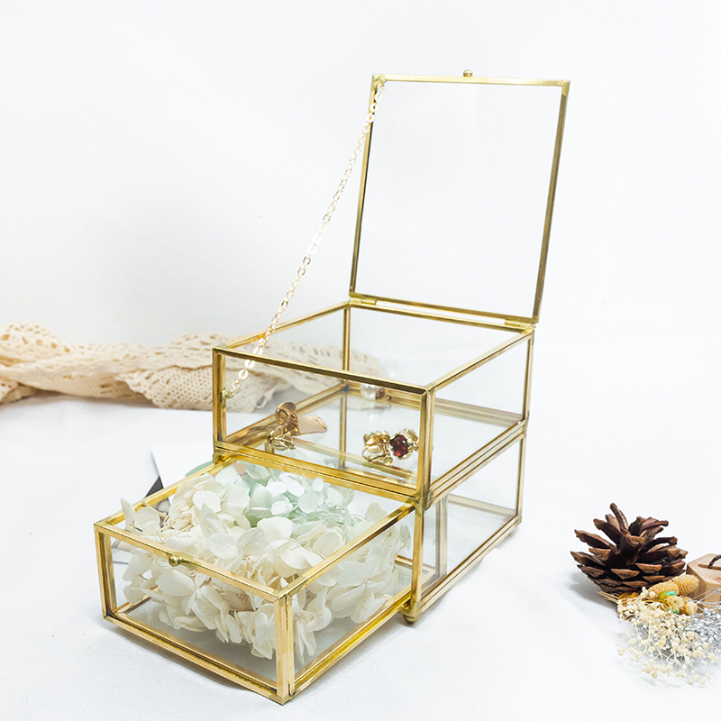慧明通防尘玻璃整理置物架首饰盒