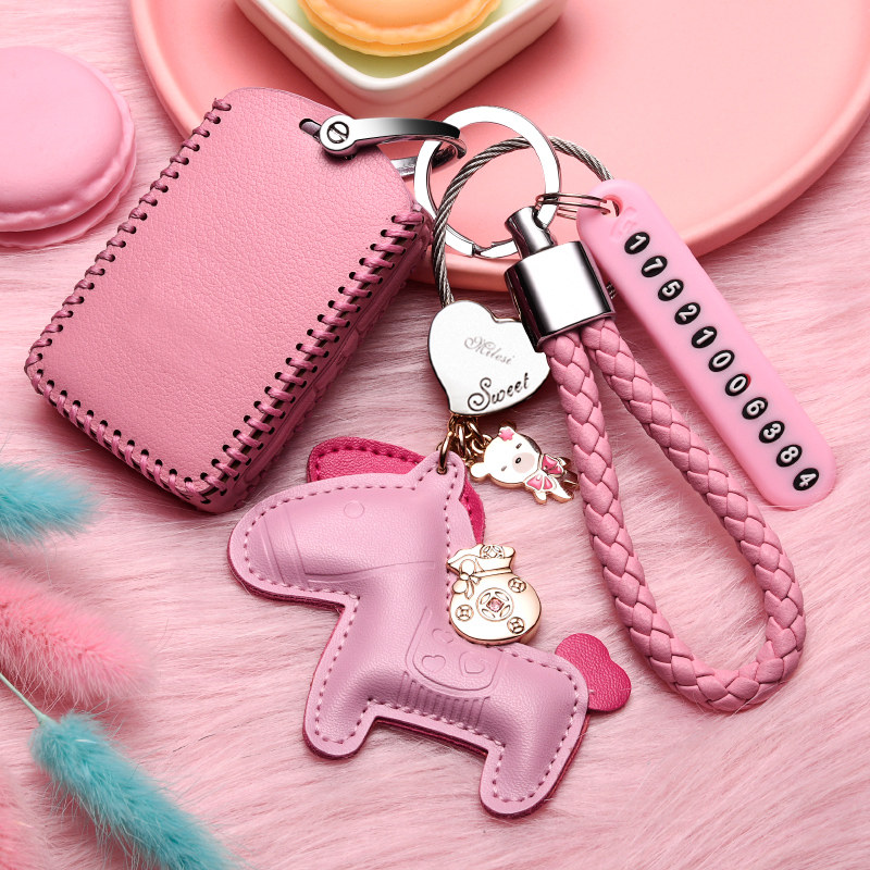 2022款沃尔沃xc60钥匙套真皮女XC60个性可爱全包钥匙扣时尚保护套