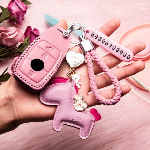 奔驰e300l钥匙套c260l壳c200l包a200高档glb女2022款 可爱glc260扣