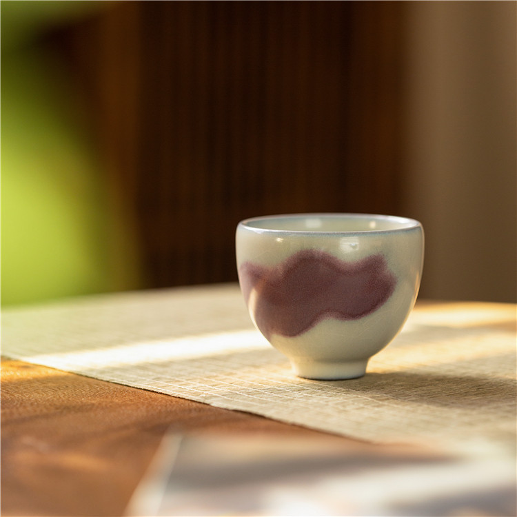 【土人斋】陈卫星 龙泉青瓷 钧窑主人杯功夫茶盏茶碗 鸡心杯