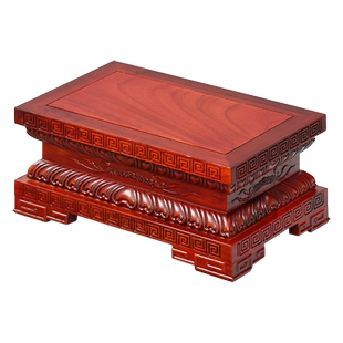 方形实木底座佛像观音菩萨莲花座摆件托架家用加高财神供奉台定制