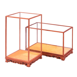 红木玻璃罩子摆件佛像透明展示架防尘罩工艺品古董罩文玩宝笼定制