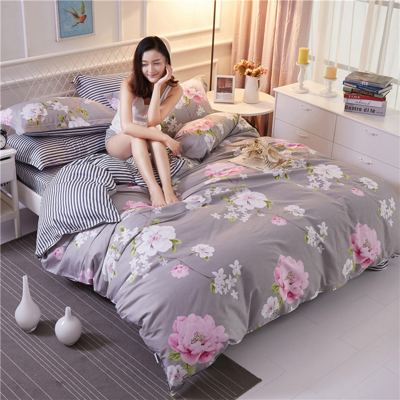 床上全棉四件套田园220x240被罩2.2x2.4纯棉被套2米×2.3床上用品|msdalam kategori seperai dan bantal, pakej peralatan tempat tidur/Sebuah keluarga empat/Keping kit - dari Buy2taobao.com untuk memberikan perkhidmatan ejen Taobao profesional membeli