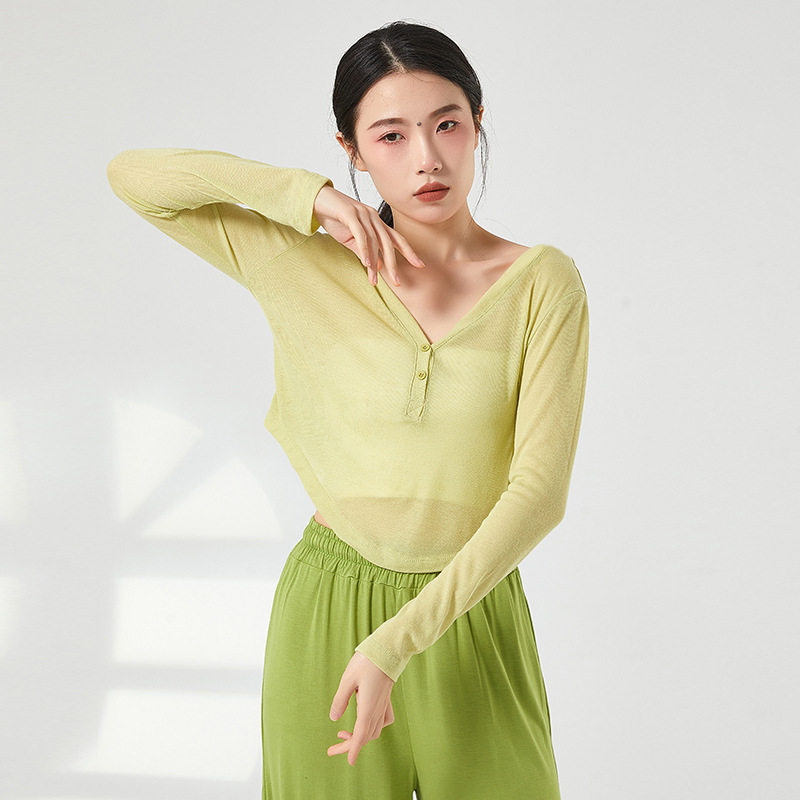 舞蹈服上衣女夏季现代宽松罩衫中国古典成人练功跳舞专用新款
