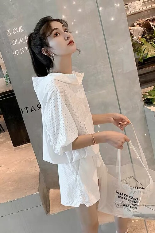 现货主推夏季网格运动炸街短裤套装女2C187-82207-P95-K148,女装套装/套裙,2C187