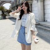 高级感炸街白色西装外套女春秋2025年新款小个子爆款oversize西服，女装西装，2C187