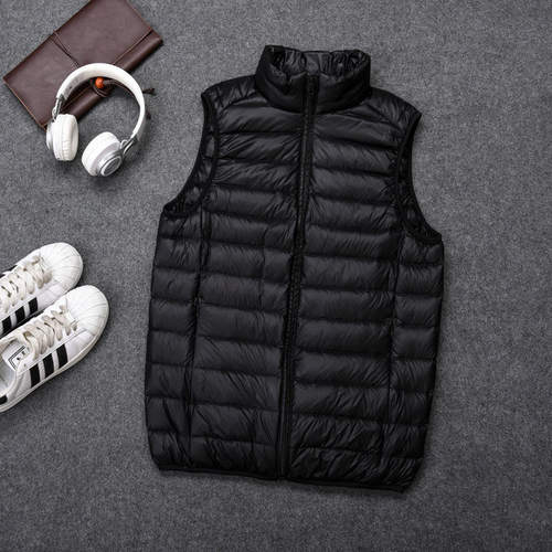 外贸跨境冬季新款轻薄款马甲棉服韩版青少年纯色休闲简约保暖背心